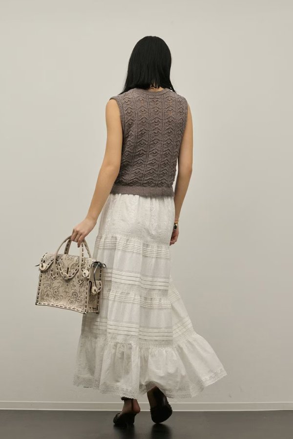 画像4: ★取り寄せリクエスト注文受付中★ グレースコンチネンタル｜GRACE CONTINENTAL  ピンタックティアードスカート{-BFS} (4)