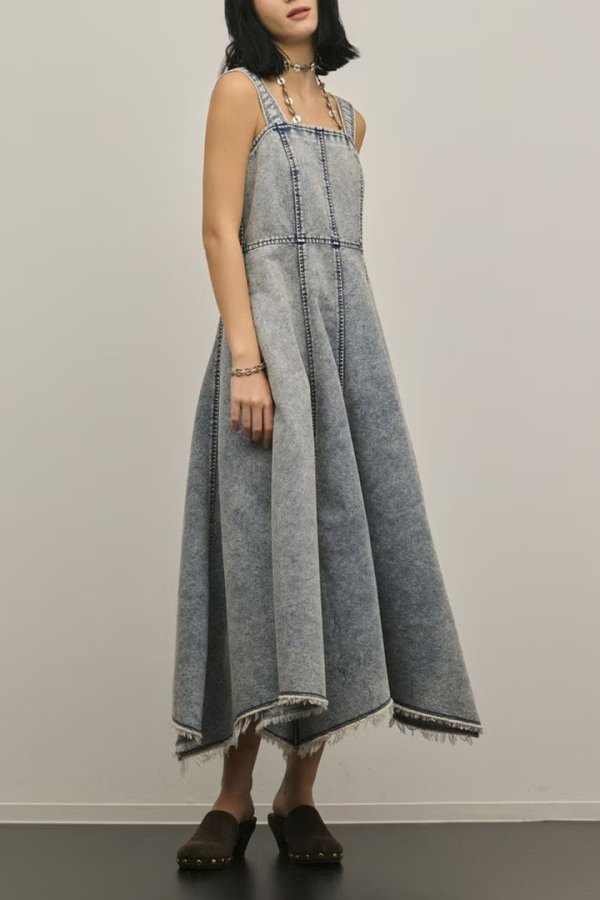 画像2: グレースコンチネンタル｜GRACE CONTINENTAL  ハンカチーフヘムデニムワンピース {-BFS} (2)