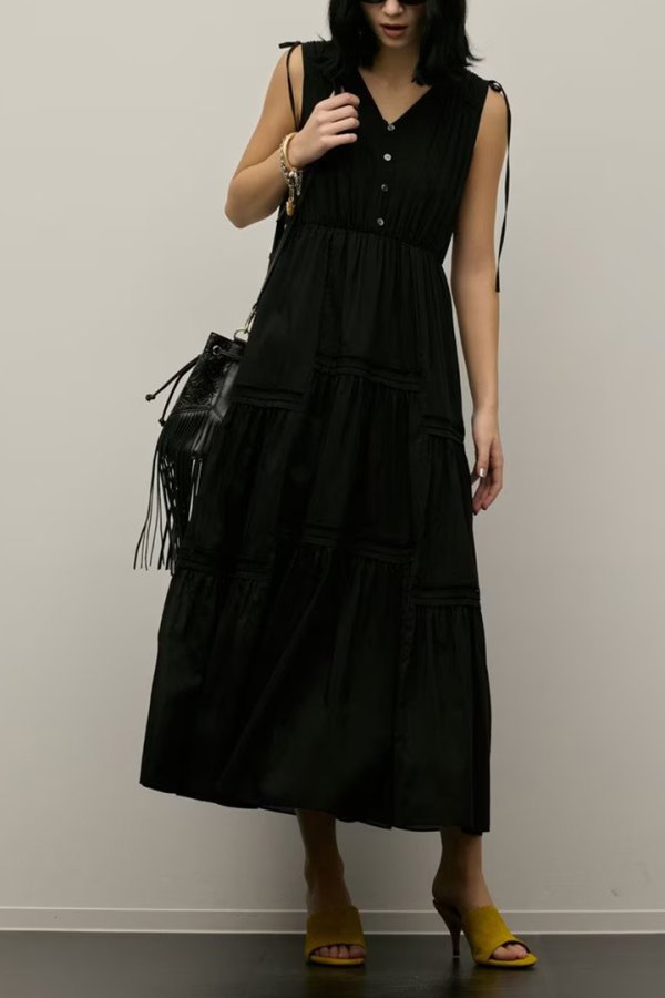 画像5: グレースコンチネンタル｜GRACE CONTINENTAL  コットンシルクティアードワンピース{-BFS} (5)