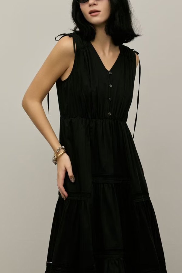 画像6: グレースコンチネンタル｜GRACE CONTINENTAL  コットンシルクティアードワンピース{-BFS} (6)