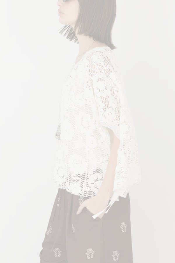 画像7: グレースコンチネンタル｜GRACE CONTINENTAL  メッシュエンブロイダリーポンチョトップ {-BFA} (7)