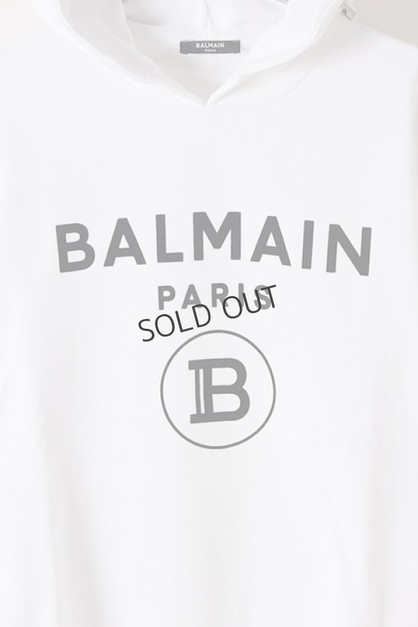 画像2: {SOLD}BALMAIN バルマン BH2 C&S HOODIE FLOCKY LOGO{-BJS} (2)