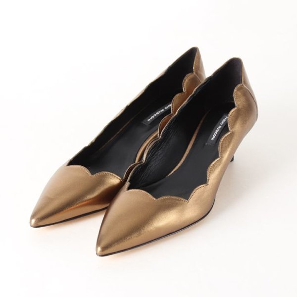 画像2: 【 30%OFF セール33,000円→23,100円】 FABIO RUSCONI ファビオルスコーニ 1170 LUXER スカラップローヒールポインテッドトゥパンプス{-AHA} (2)