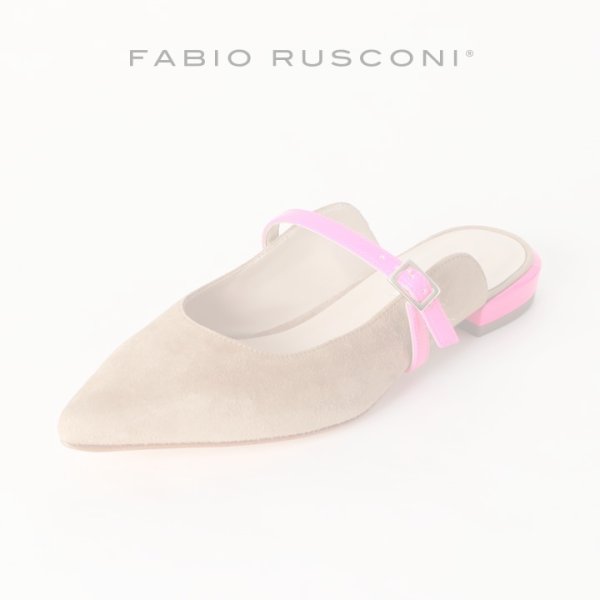 画像1:   FABIO RUSCONI ファビオルスコーニ S-5294 スエードポインテッドトゥフラットパンプス{-BJS} (1)