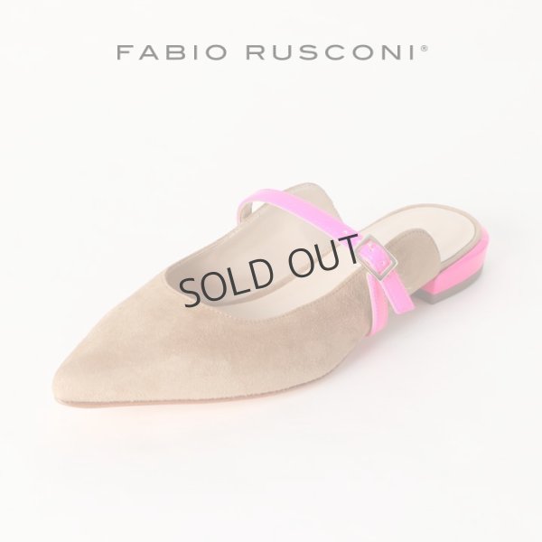 画像1: {SOLD}FABIO RUSCONI ファビオルスコーニ S-5294 スエードポインテッドトゥフラットパンプス{-BJS} (1)