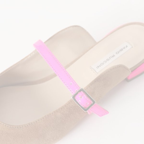 画像7:   FABIO RUSCONI ファビオルスコーニ S-5294 スエードポインテッドトゥフラットパンプス{-BJS} (7)
