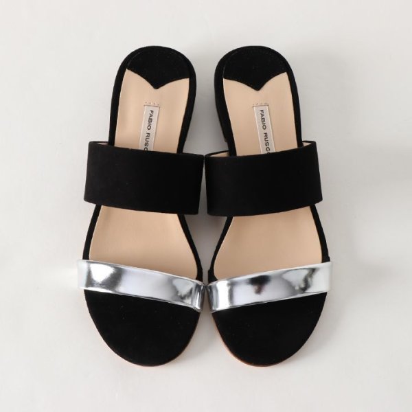 画像3: 【 30%OFF セール24,200円→16,940円】 FABIO RUSCONI ファビオルスコーニ S-5348 スエード×スムースダブルストラップフラットサンダル{-BJS} (3)