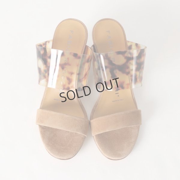 画像3: {SOLD}FABIO RUSCONI ファビオルスコーニ FANNY1114 スエード×PVCダブルストラップチャンキーヒールサンダル{-BJS} (3)