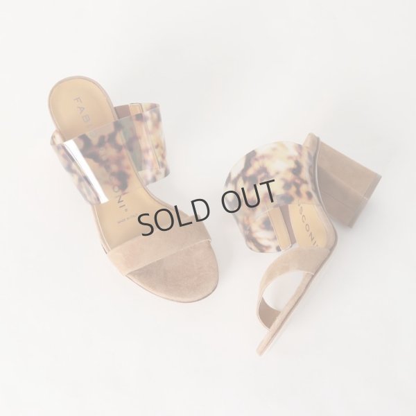 画像8: {SOLD}FABIO RUSCONI ファビオルスコーニ FANNY1114 スエード×PVCダブルストラップチャンキーヒールサンダル{-BJS} (8)