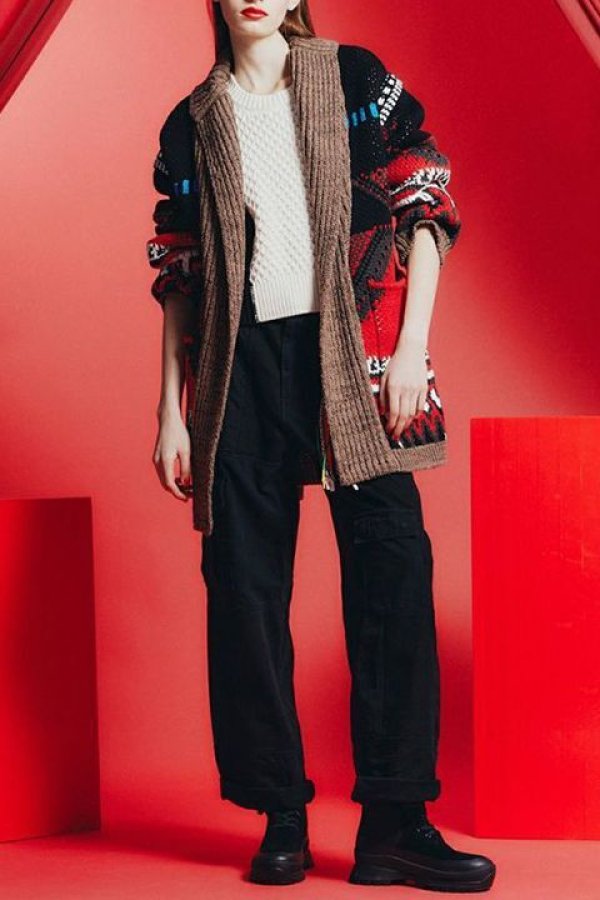 画像9: 【 40%OFF セール40,700円→24,420円】 ダブスタ ダブルスタンダードクロージング｜DOUBLE STANDARD CLOTHING DSC / バイカラーケーブルニット{-BCA} (9)