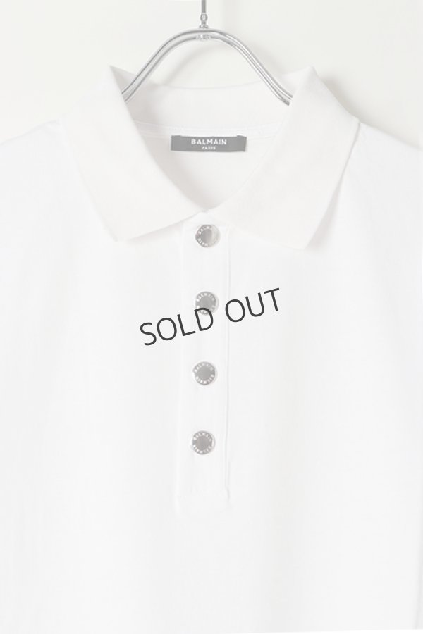 画像2: {SOLD}BALMAIN バルマン C&S POLO EMB-LOGO ON SLV{02.1011.I337-OFA-BJA} (2)