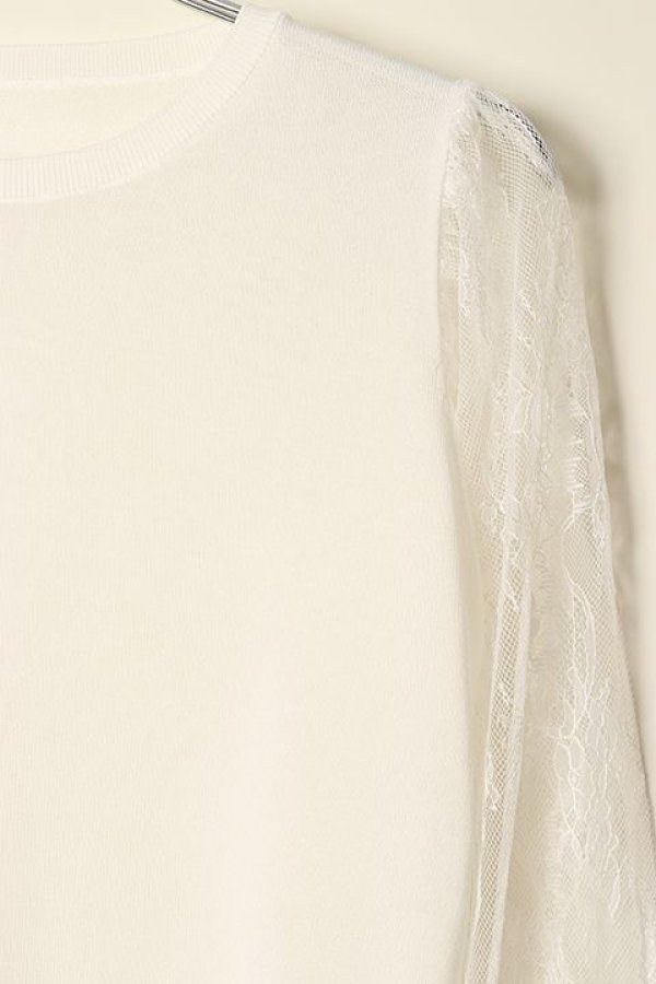 画像8: 【 40%OFF セール26,400円→15,840円】 グレースコンチネンタル|GRACE CONTINENTAL グレースクラス GRACE CLASS レーススリーブニットトップ{-BCS} (8)