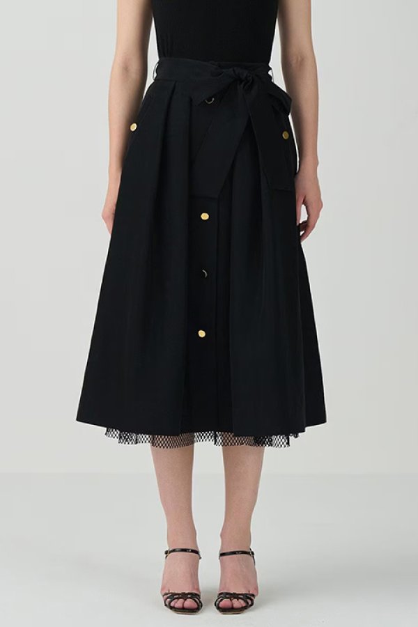 画像3: 【 40%OFF セール52,800円→31,680円】 グレースコンチネンタル|GRACE CONTINENTAL グレースクラス GRACE CLASS レイヤードタックスカート{-BDA} (3)