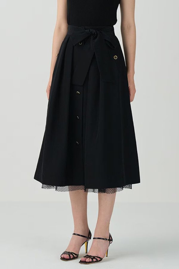 画像4: 【 40%OFF セール52,800円→31,680円】 グレースコンチネンタル|GRACE CONTINENTAL グレースクラス GRACE CLASS レイヤードタックスカート{-BDA} (4)