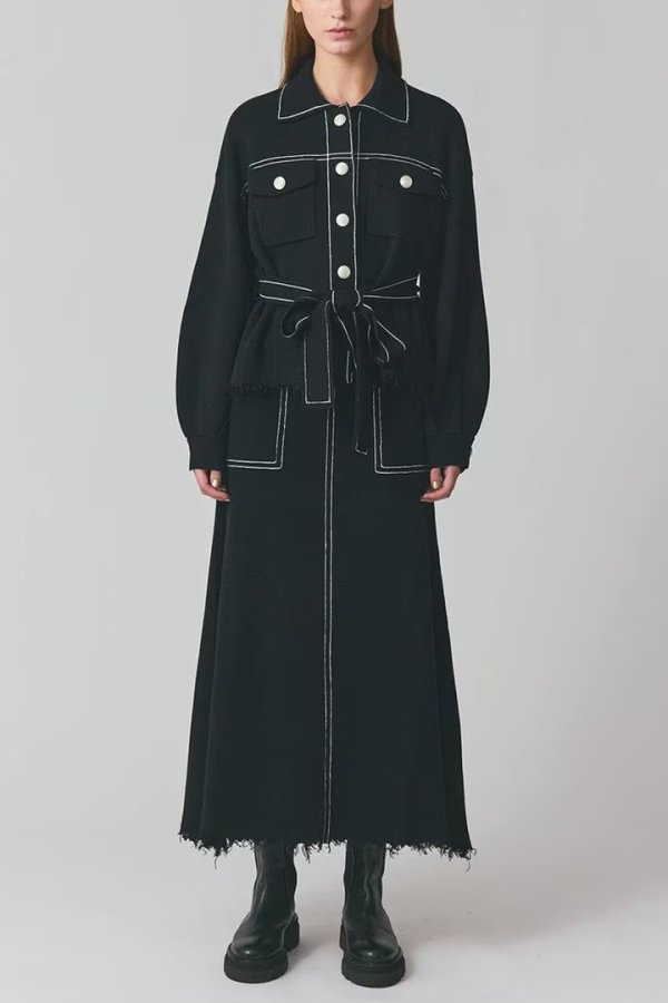 画像2: 【 40%OFF セール29,700円→17,820円】 グレースコンチネンタル|GRACE CONTINENTAL グレースクラス GRACE CLASS ミラノリブロングスカート{-BES} (2)