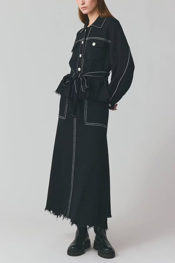 画像3: 【 40%OFF セール29,700円→17,820円】 グレースコンチネンタル|GRACE CONTINENTAL グレースクラス GRACE CLASS ミラノリブロングスカート{-BES} (3)