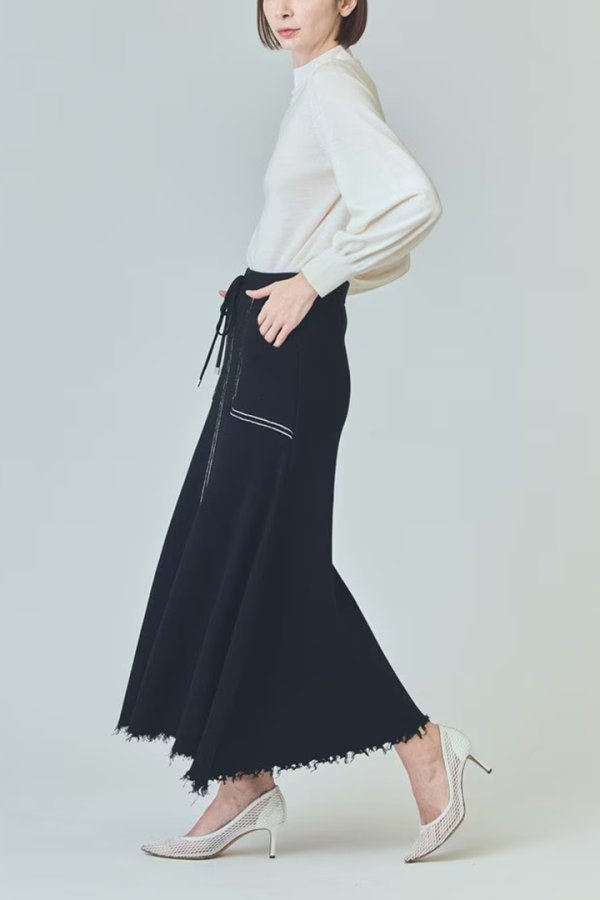 画像5: 【 40%OFF セール29,700円→17,820円】 グレースコンチネンタル|GRACE CONTINENTAL グレースクラス GRACE CLASS ミラノリブロングスカート{-BES} (5)