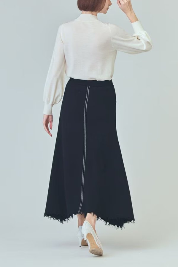 画像6: 【 40%OFF セール29,700円→17,820円】 グレースコンチネンタル|GRACE CONTINENTAL グレースクラス GRACE CLASS ミラノリブロングスカート{-BES} (6)