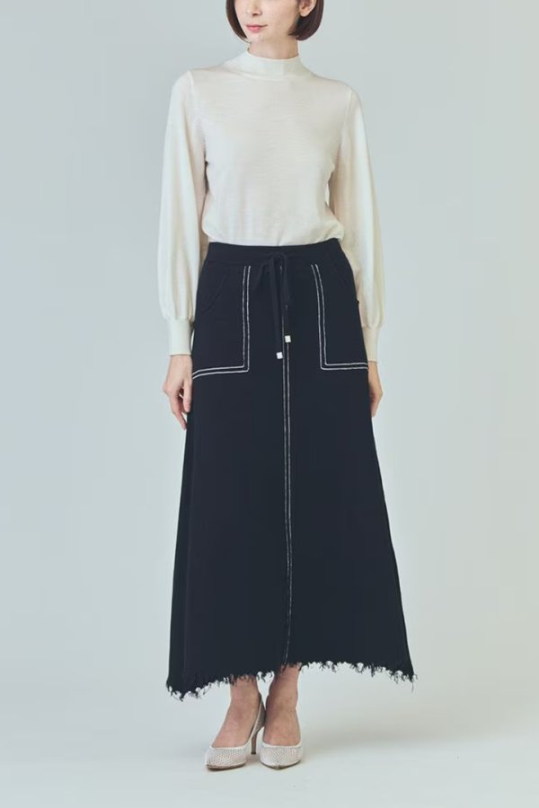 画像7: 【 40%OFF セール29,700円→17,820円】 グレースコンチネンタル|GRACE CONTINENTAL グレースクラス GRACE CLASS ミラノリブロングスカート{-BES} (7)