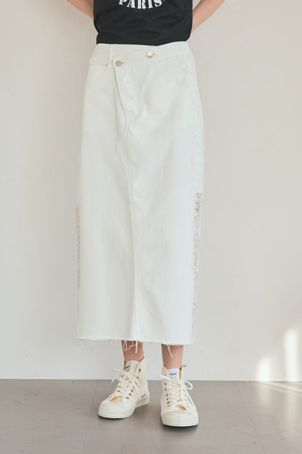 画像3: グレースコンチネンタル｜GRACE CONTINENTAL グレースクラス GRACE CLASS サイドレースデニムスカート{-BFS} (3)