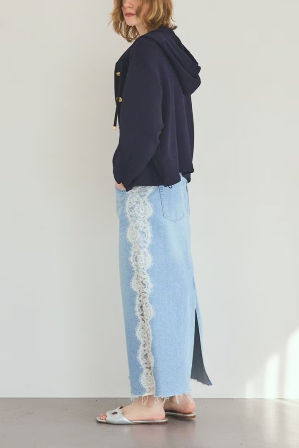 画像3: グレースコンチネンタル｜GRACE CONTINENTAL グレースクラス GRACE CLASS サイドレースデニムスカート{-BFS} (3)