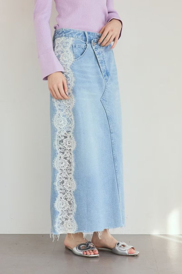 画像5: グレースコンチネンタル｜GRACE CONTINENTAL グレースクラス GRACE CLASS サイドレースデニムスカート{-BFS} (5)