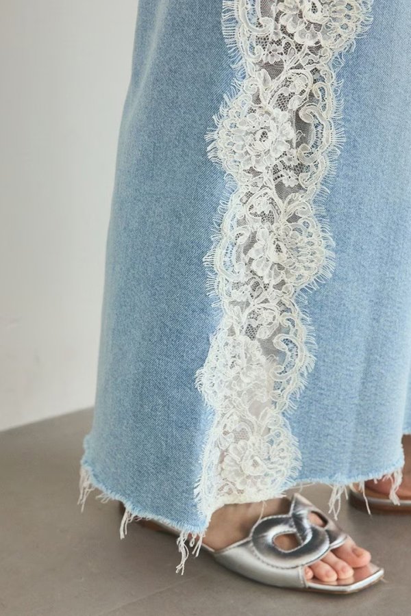 画像7: グレースコンチネンタル｜GRACE CONTINENTAL グレースクラス GRACE CLASS サイドレースデニムスカート{-BFS} (7)