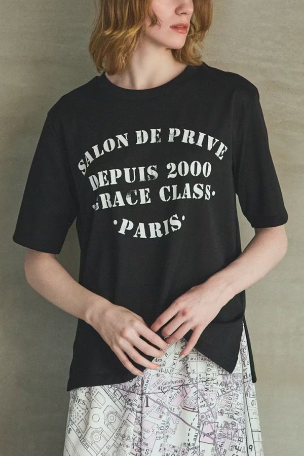 画像1: グレースコンチネンタル｜GRACE CONTINENTAL グレースクラス GRACE CLASS ステンシルレタードT{-BFS} (1)