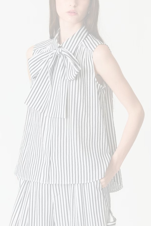 画像1:  {SOLD} グレースコンチネンタル｜GRACE CONTINENTAL グレースクラス GRACE CLASS ヒッコリージャガードボウタイブラウス{-BFA} (1)