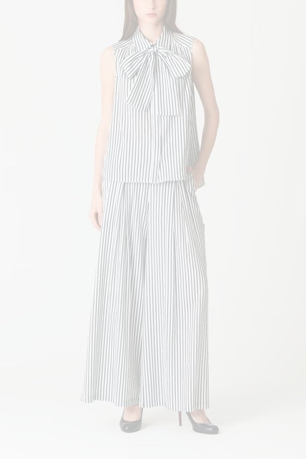 画像4:  {SOLD} グレースコンチネンタル｜GRACE CONTINENTAL グレースクラス GRACE CLASS ヒッコリージャガードボウタイブラウス{-BFA} (4)