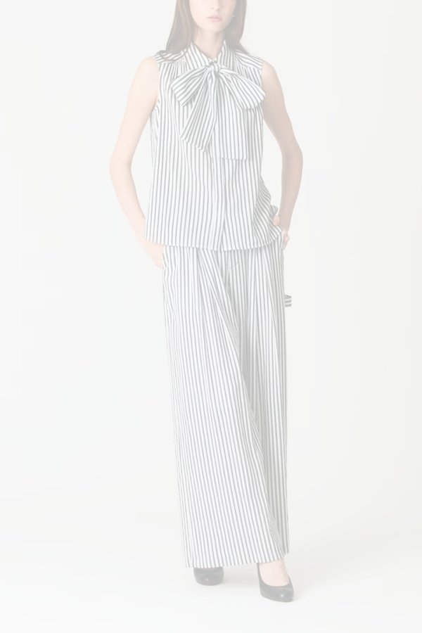 画像5:  {SOLD} グレースコンチネンタル｜GRACE CONTINENTAL グレースクラス GRACE CLASS ヒッコリージャガードボウタイブラウス{-BFA} (5)