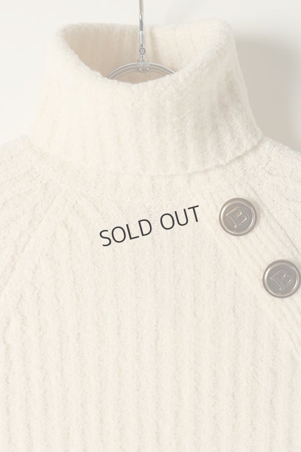 画像2: {SOLD}BALMAIN バルマン BF2 KNIT H-NECK BUTTON{-BJA} (2)