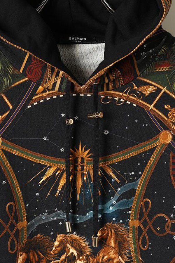 画像4: 【 30%OFF セール170,500円→119,350円】 BALMAIN バルマン BH2 C&S HOODIE SCARF PRINT{-BJA} (4)