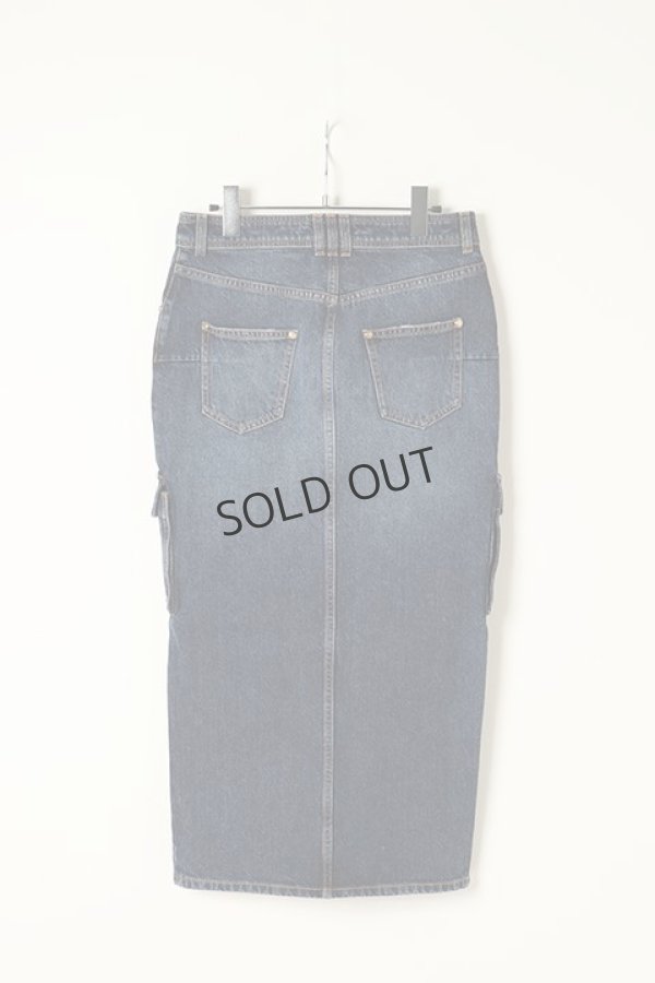 画像5: {SOLD}BALMAIN バルマン BF2 SKIRT DENIM H-WAIST LONG{-BJA} (5)