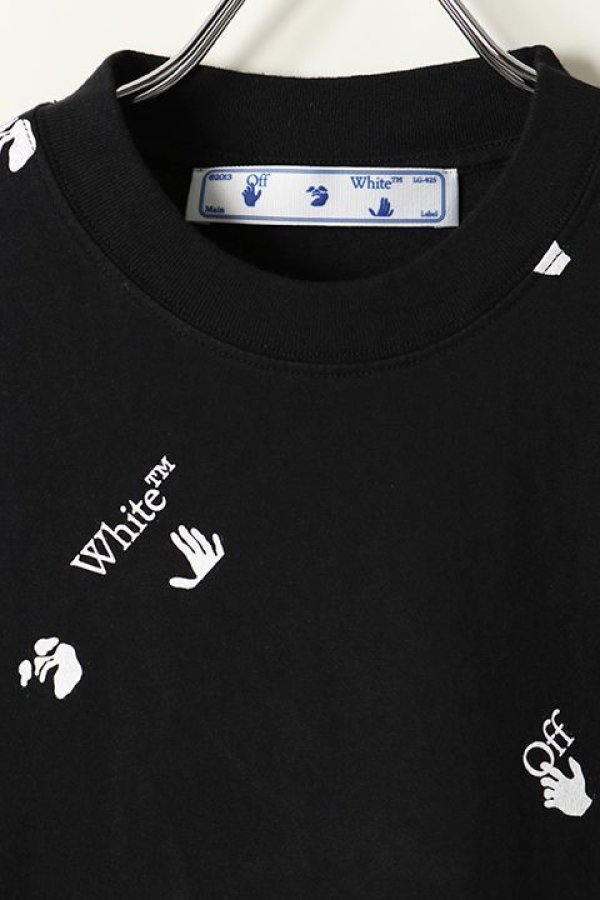画像2: 【 30%OFF セール47,300円→33,110円】 Off-white オフホワイト OW ALLOVER S/S SLIM TEE{0MAA027R21JER012-BK-BAS} (2)