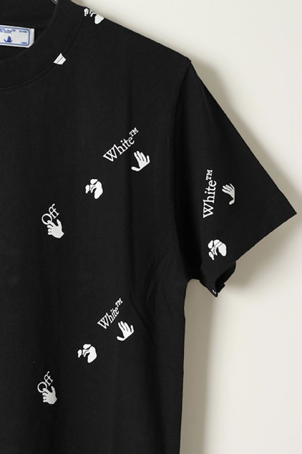 画像3: 【 30%OFF セール47,300円→33,110円】 Off-white オフホワイト OW ALLOVER S/S SLIM TEE{0MAA027R21JER012-BK-BAS} (3)