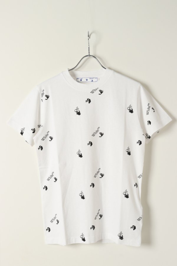 画像1: 【周年記念 24%OFF ｜47,300円→35,948円】 Off-white オフホワイト ALLOVER LOGO S/S T-SHIRT{0MAA027R21JER012-BAS} (1)