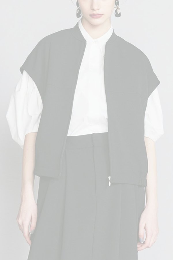 画像1:   ダブスタ ダブルスタンダードクロージング｜DOUBLE STANDARD CLOTHING ニットジョーゼットダブルベストブルゾン{-BCA} (1)