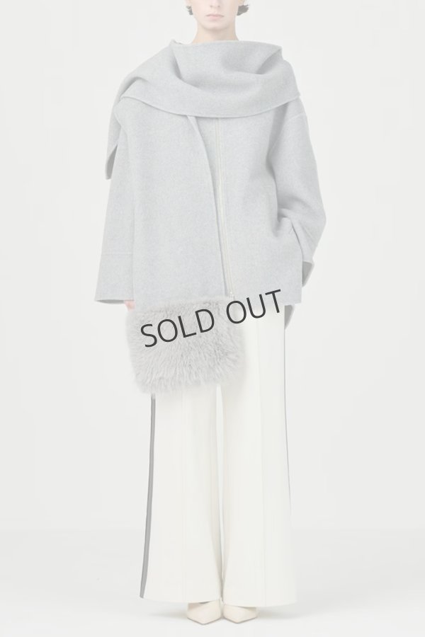 画像2: グレースコンチネンタル|GRACE CONTINENTAL ダイアグラム DIAGRAM  フードストールリバーコート{-BDA} (2)