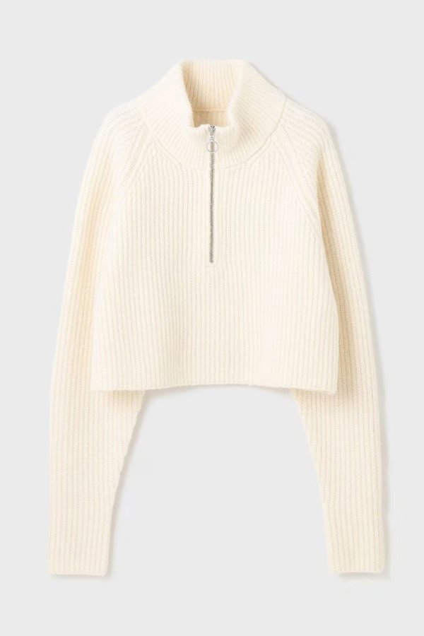 画像7: 【 40%OFF セール39,600円→23,760円】 グレースコンチネンタル|GRACE CONTINENTAL ダイアグラム DIAGRAM  畦zipニットトップ{-BES} (7)