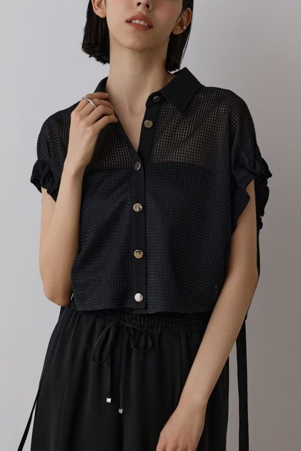 画像1: 【周年記念 10%OFF ｜26,400円→23,760円】 グレースコンチネンタル｜GRACE CONTINENTAL ダイアグラム DIAGRAM  メッシュポンチョシャツ{-BES} (1)