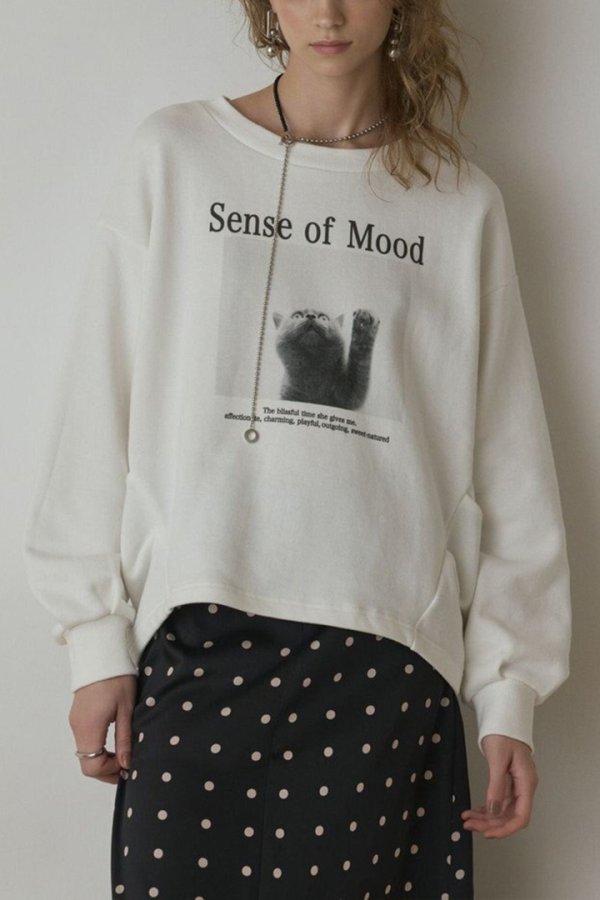 画像1: ★取り寄せリクエスト注文受付中★ グレースコンチネンタル|GRACE CONTINENTAL ダイアグラム DIAGRAM  Catphoto裏毛トップ{-BEA} (1)