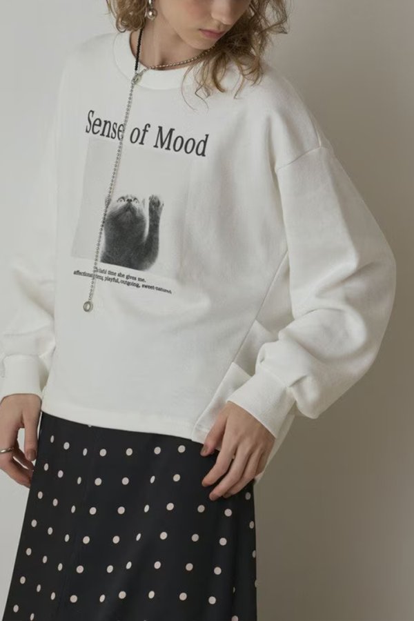 画像8: ★取り寄せリクエスト注文受付中★ グレースコンチネンタル|GRACE CONTINENTAL ダイアグラム DIAGRAM  Catphoto裏毛トップ{-BEA} (8)