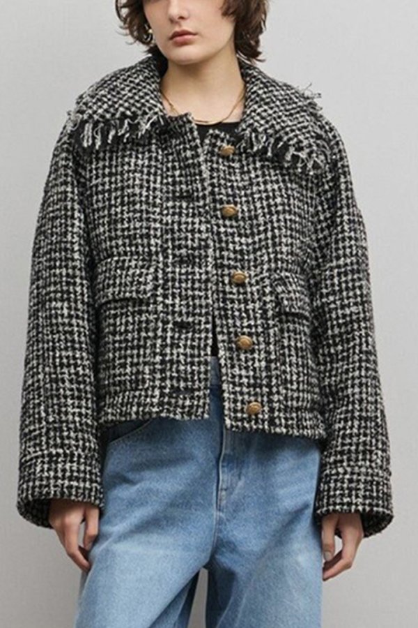 画像1: グレースコンチネンタル｜GRACE CONTINENTAL ダイアグラム DIAGRAM  パディングツイードジャケット{-BFS} (1)