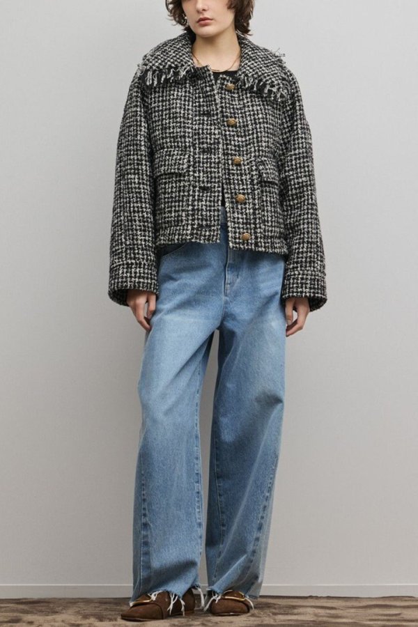 画像2: グレースコンチネンタル｜GRACE CONTINENTAL ダイアグラム DIAGRAM  パディングツイードジャケット{-BFS} (2)