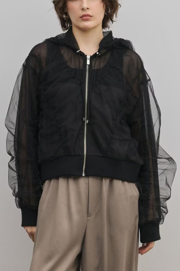 画像1: グレースコンチネンタル｜GRACE CONTINENTAL ダイアグラム DIAGRAM  チュールパーカー{-BFS} (1)