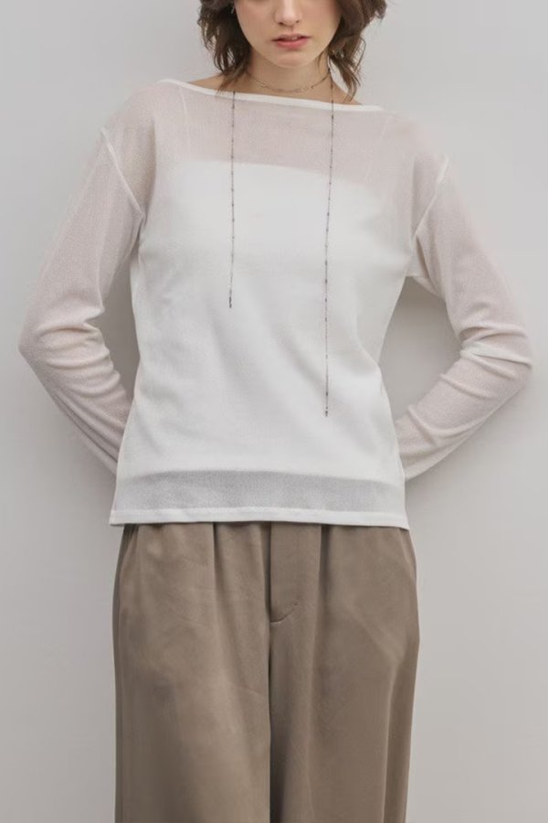 画像5: ★取り寄せリクエスト注文受付中★ グレースコンチネンタル｜GRACE CONTINENTAL ダイアグラム DIAGRAM  シアーレイヤードカットトップ{-BFS} (5)