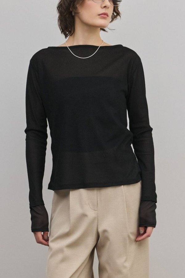 画像1: ★取り寄せリクエスト注文受付中★ グレースコンチネンタル｜GRACE CONTINENTAL ダイアグラム DIAGRAM  シアーレイヤードカットトップ{-BFS} (1)