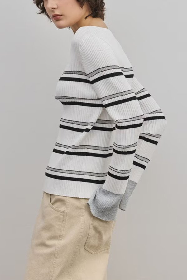 画像6: ★取り寄せリクエスト注文受付中★ グレースコンチネンタル｜GRACE CONTINENTAL ダイアグラム DIAGRAM  ラメボーダーニットトップ{-BFS} (6)