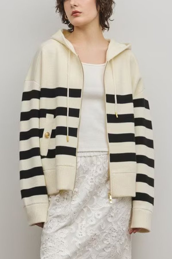 画像1: ★取り寄せリクエスト注文受付中★ グレースコンチネンタル｜GRACE CONTINENTAL ダイアグラム DIAGRAM  フォルムニットパーカー{-BFS} (1)